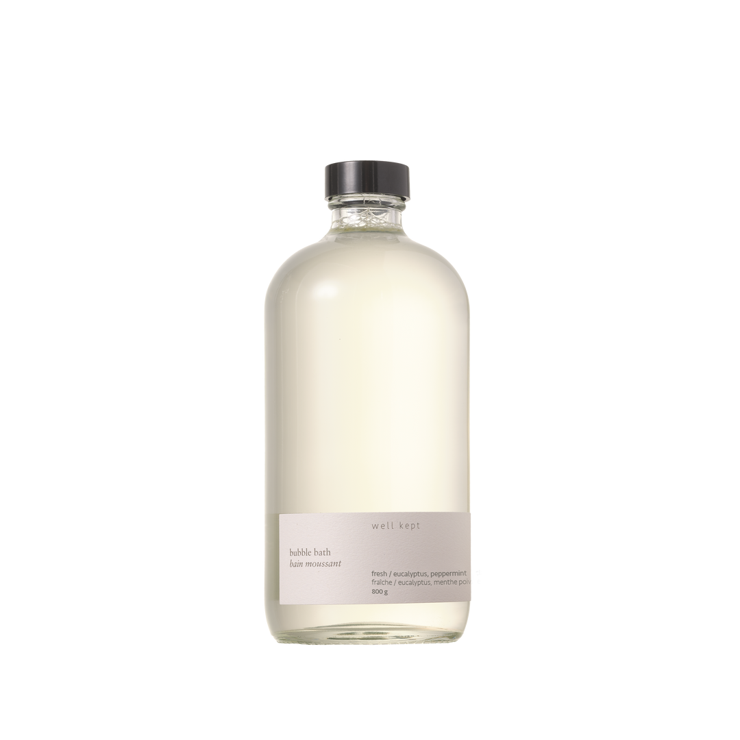 fresh  Our fresh bubble bath is scented with eucalyptus, peppermint, and clary sage essential oils