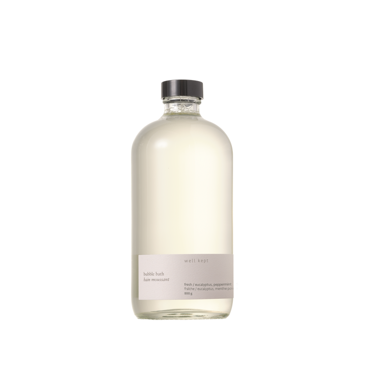 fresh  Our fresh bubble bath is scented with eucalyptus, peppermint, and clary sage essential oils