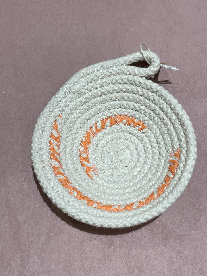 Small Rope Bowl With Fabric AccentsThe Foxes Tail - multiple