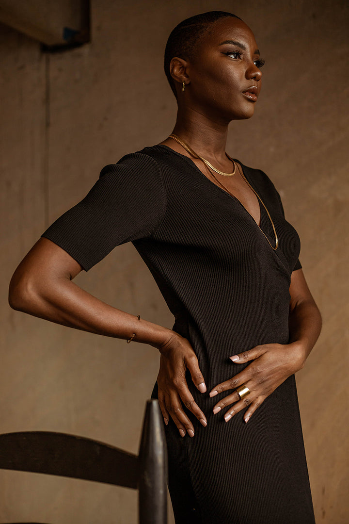 Black Wrap Dress - New Origin Shop LLC