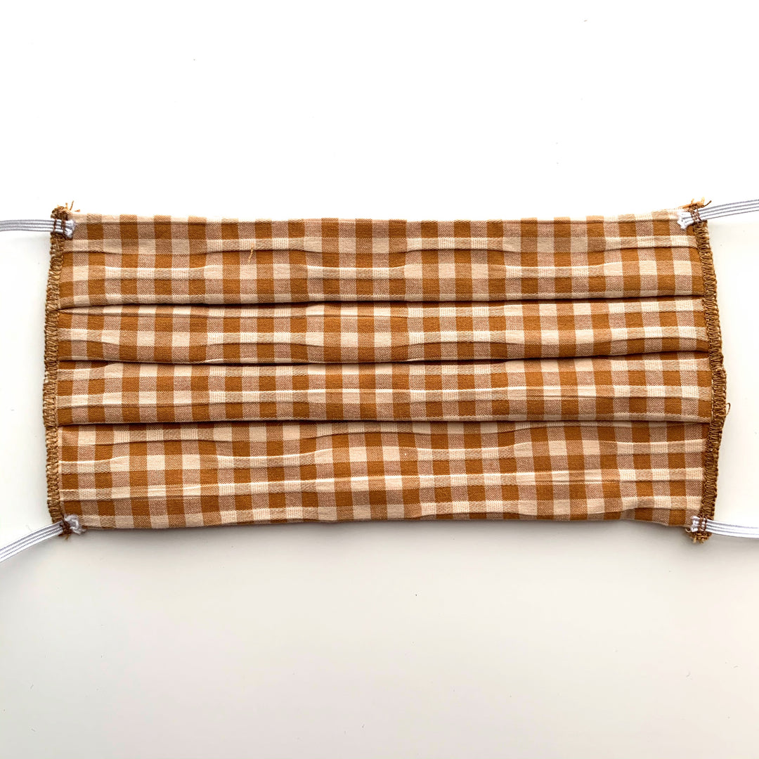 Pleated Face Mask-Gingham - New Origin Shop 