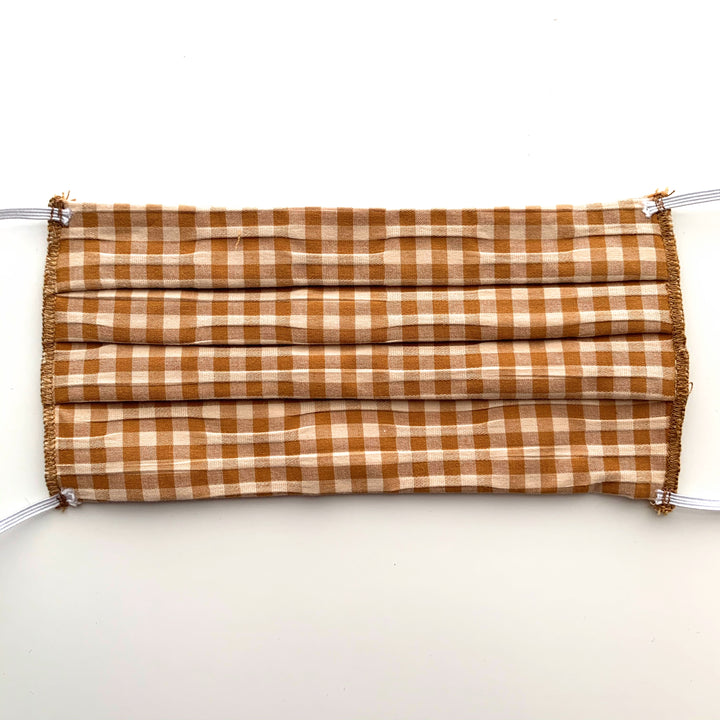 Pleated Face Mask-Gingham - New Origin Shop 