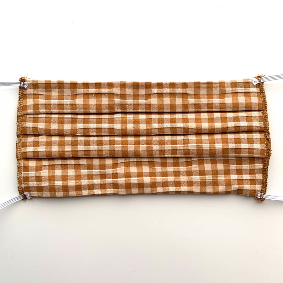 Pleated Face Mask-Gingham - New Origin Shop 
