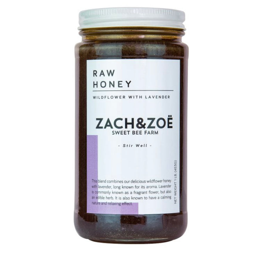 zach and zoe sweet bee farm raw honey with lavender