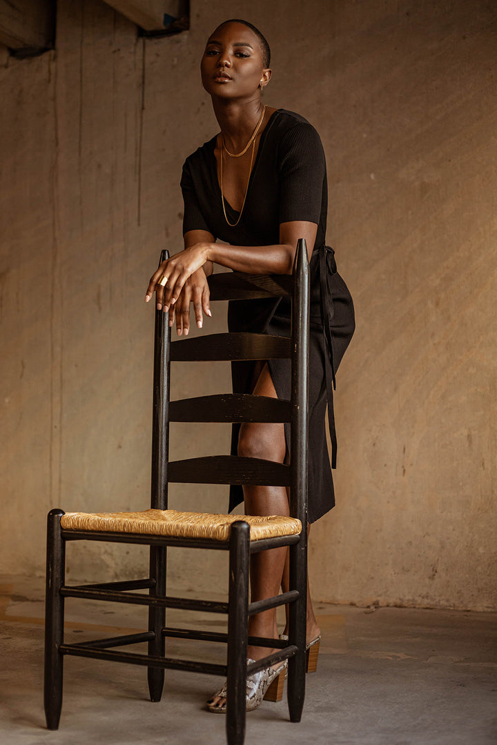 Black Wrap Dress - New Origin Shop LLC