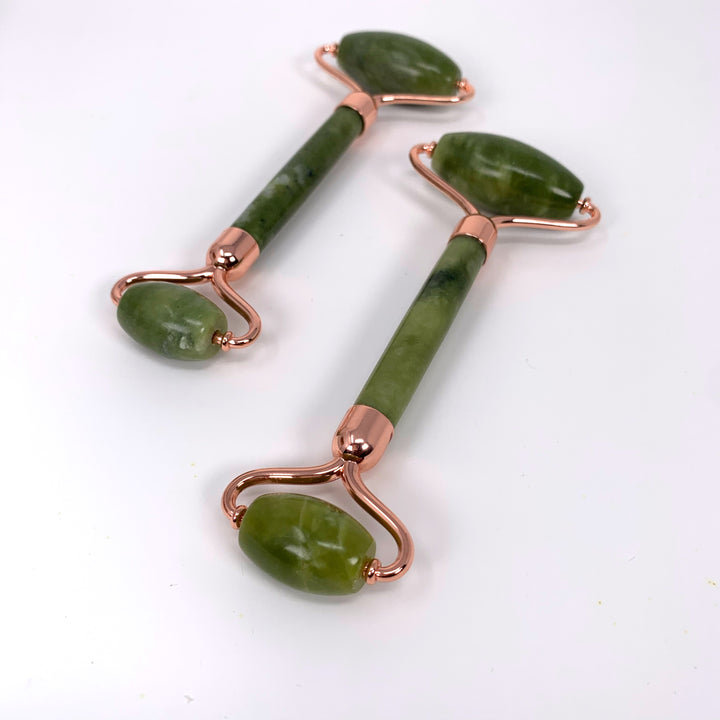 Jade Gemstone Rose Gold Facial Roller - New Origin Shop 