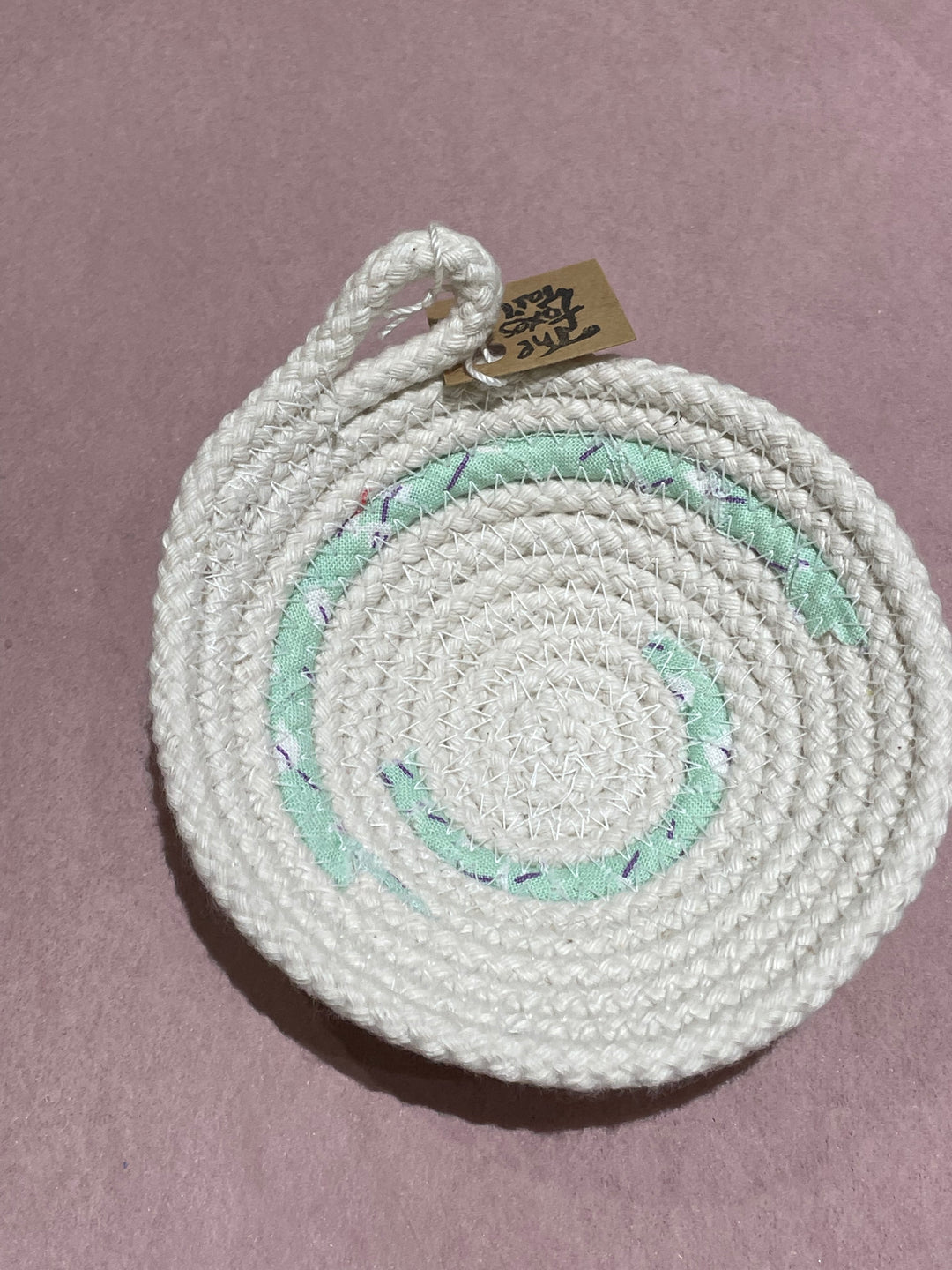 Small Rope Bowl With Fabric AccentsThe Foxes Tail - multiple