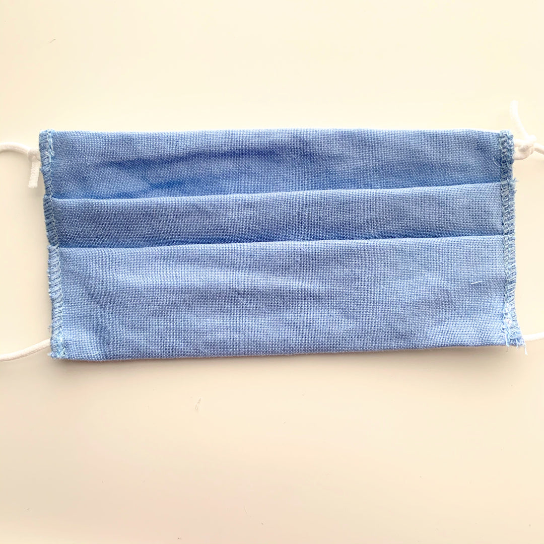 Kids Pleated Face Mask-Solid Blue - New Origin Shop 