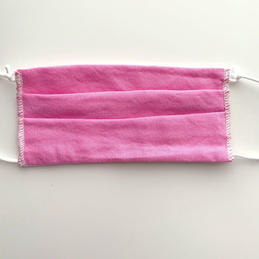 Kids Pleated Face Mask-Solid Pink - New Origin Shop 