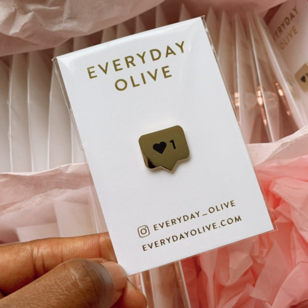 instalike black and gold enamel pin everyday olive New origin shop black owned business