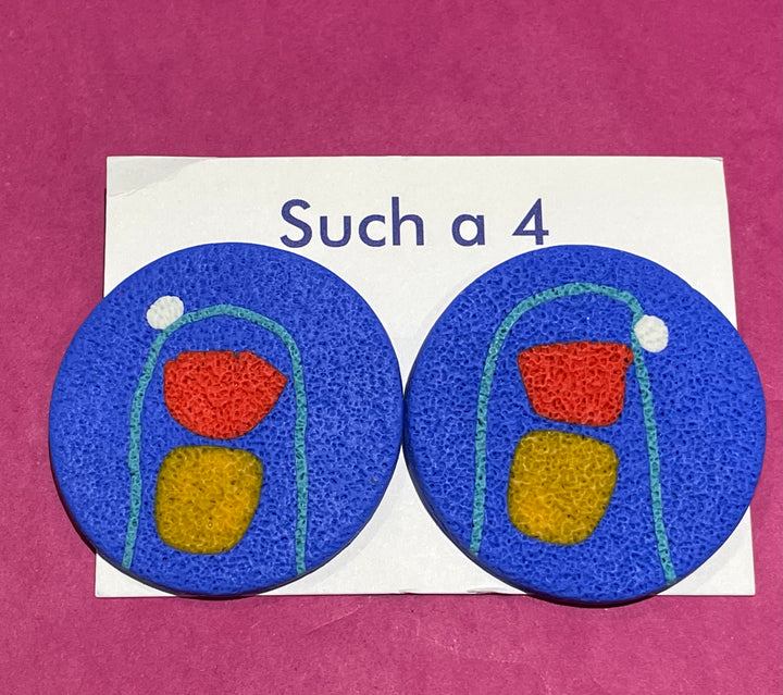 Canvas Earrings #34-Such a 4