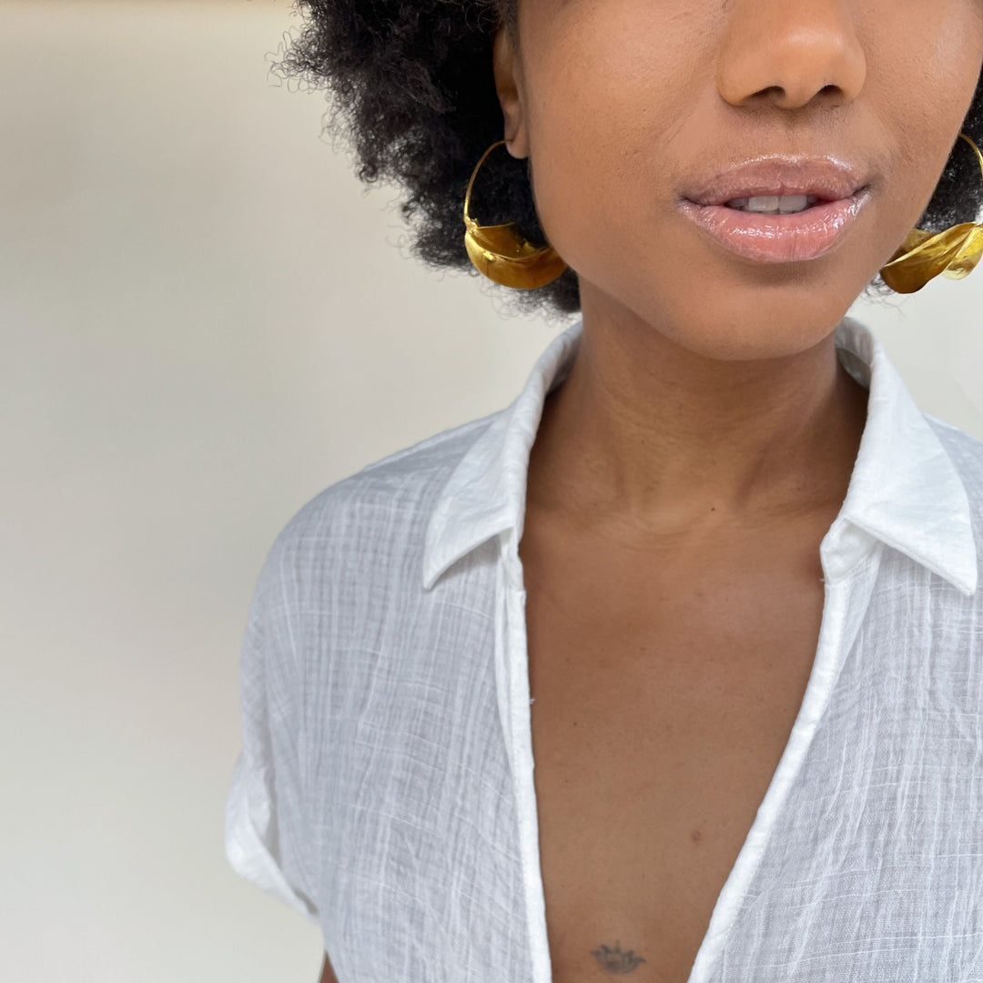 Fulani Hammered Brass Earrings