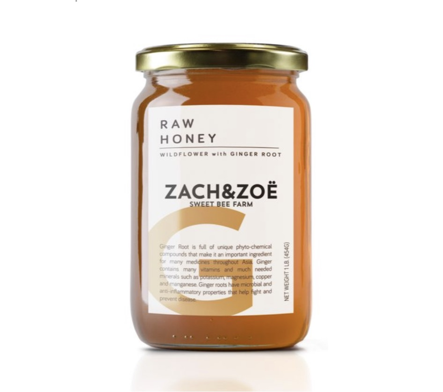 Zach & Zoe Sweet Bee Farm - Wildflower Honey with Ginger Root