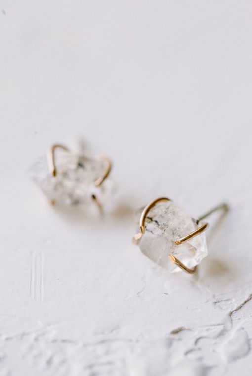 Milk Moon Herkimer Diamond Studs