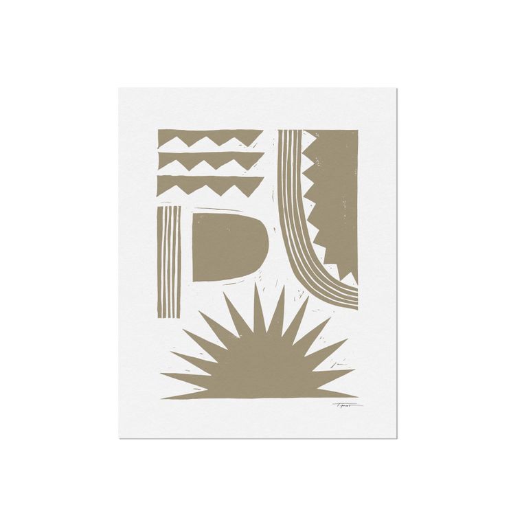Burst Block Print Sand