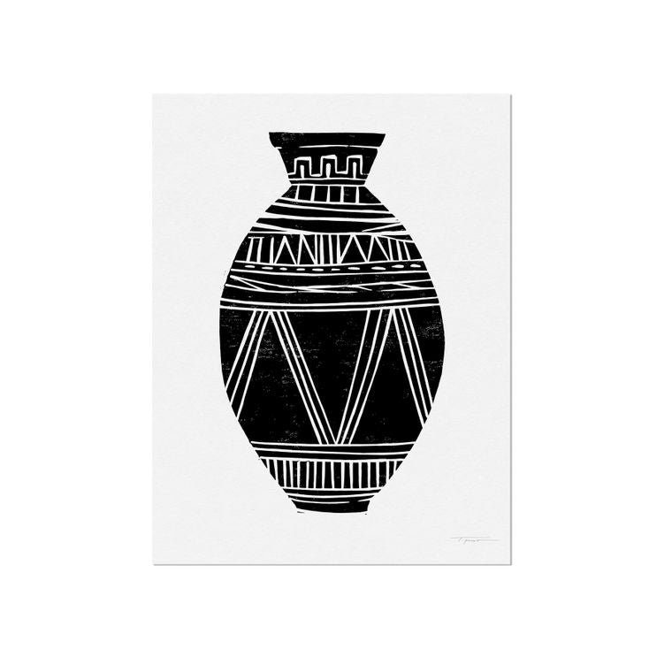 Modern Vase Block Print