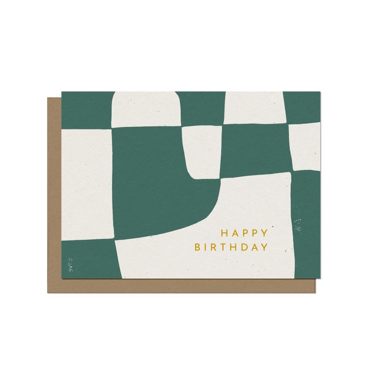 Happy Birthday Alternating Shapes Blank A2 Card