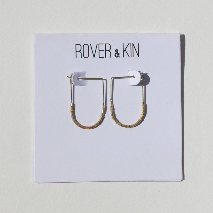 Gold Beaded Drape Earrings-Rover & Kin (multiple)