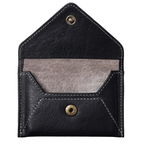 This leather is tanned by hand. You’ll notice color and grain variation or unique markings on each one, ensuring every Casupo product is an original.   Full Grain Leather Grey suede lining Hidden snap closure 4″ 1/2 x 3″ (115mm x 80mm) Fits 20+ business cards or 12 credit cards + cash Fits cash folded in half