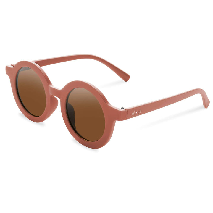 Rust Ali+Oli Retro Round Sunglasses for Kids