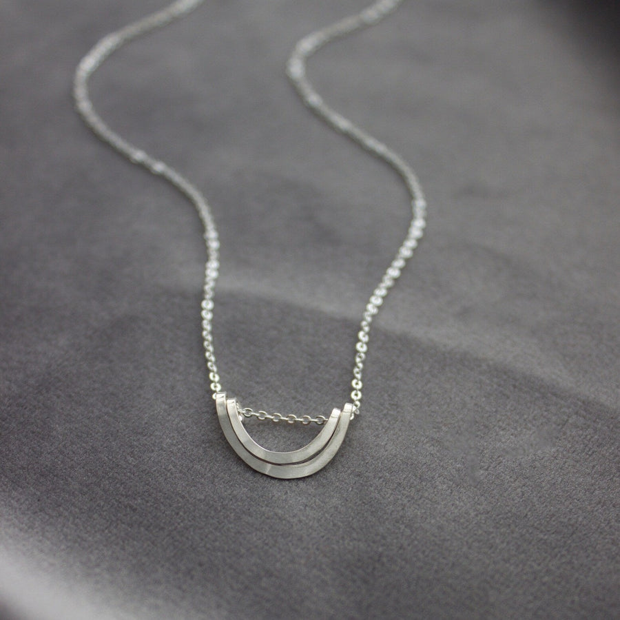 sterling silver, 17 in chain little rainbow necklace